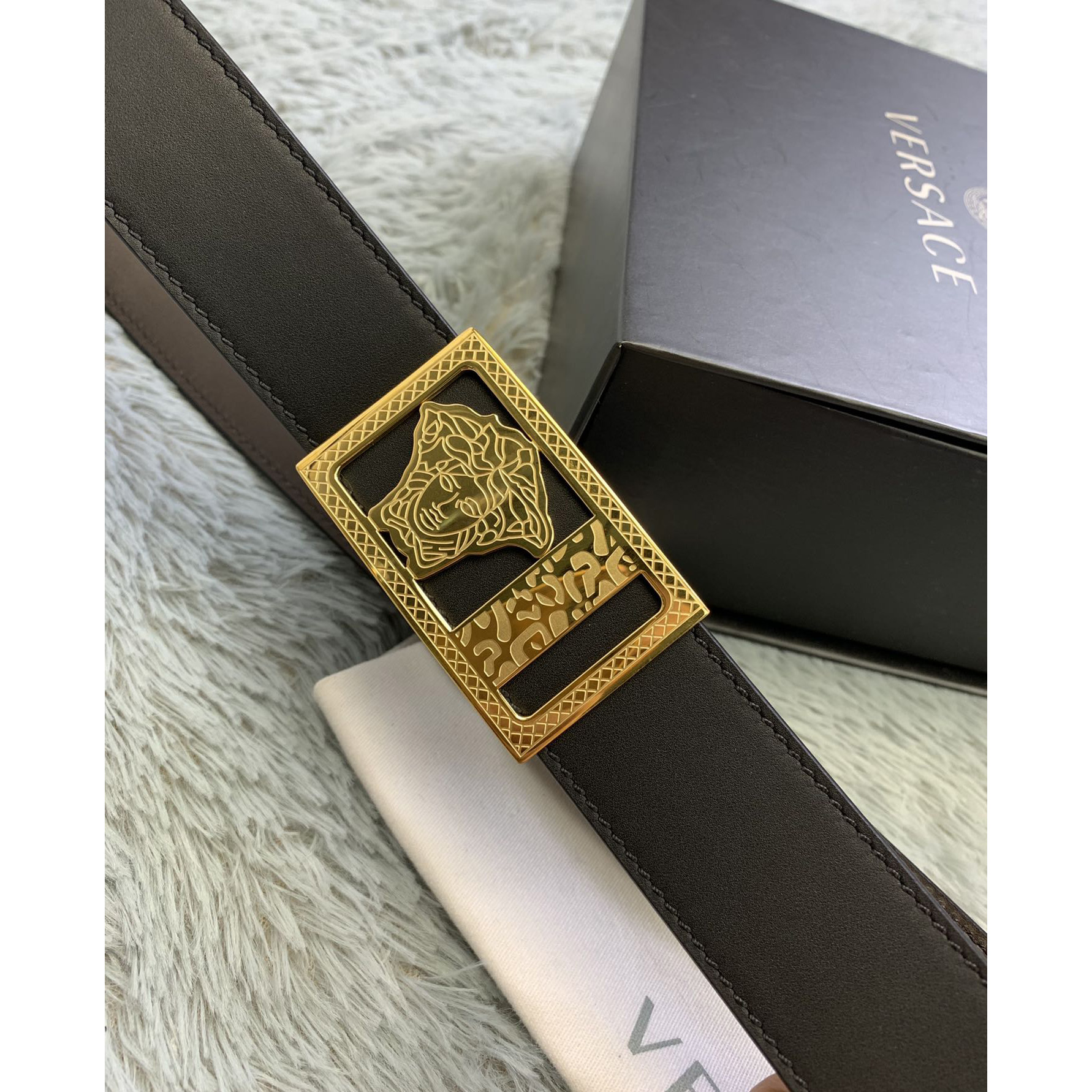 Versace Medusa Head Leather Belt  35mm - DesignerGu