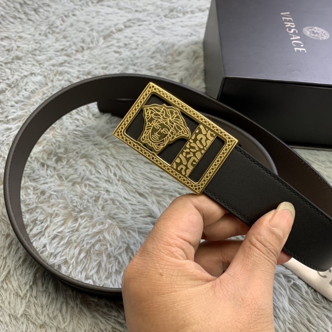 Versace Medusa Head Leather Belt  35mm - DesignerGu