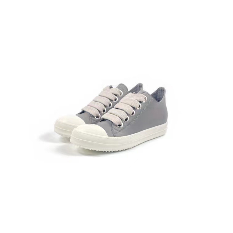 Rick Owens Taupe Calfskin Low Sneakers - DesignerGu