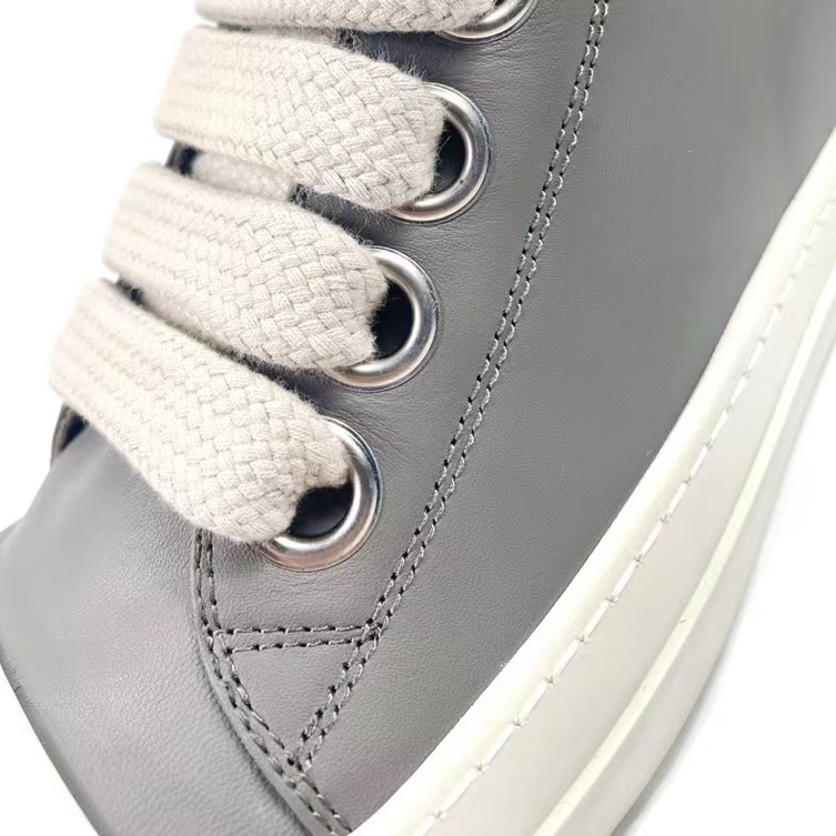 Rick Owens Taupe Calfskin Low Sneakers - DesignerGu