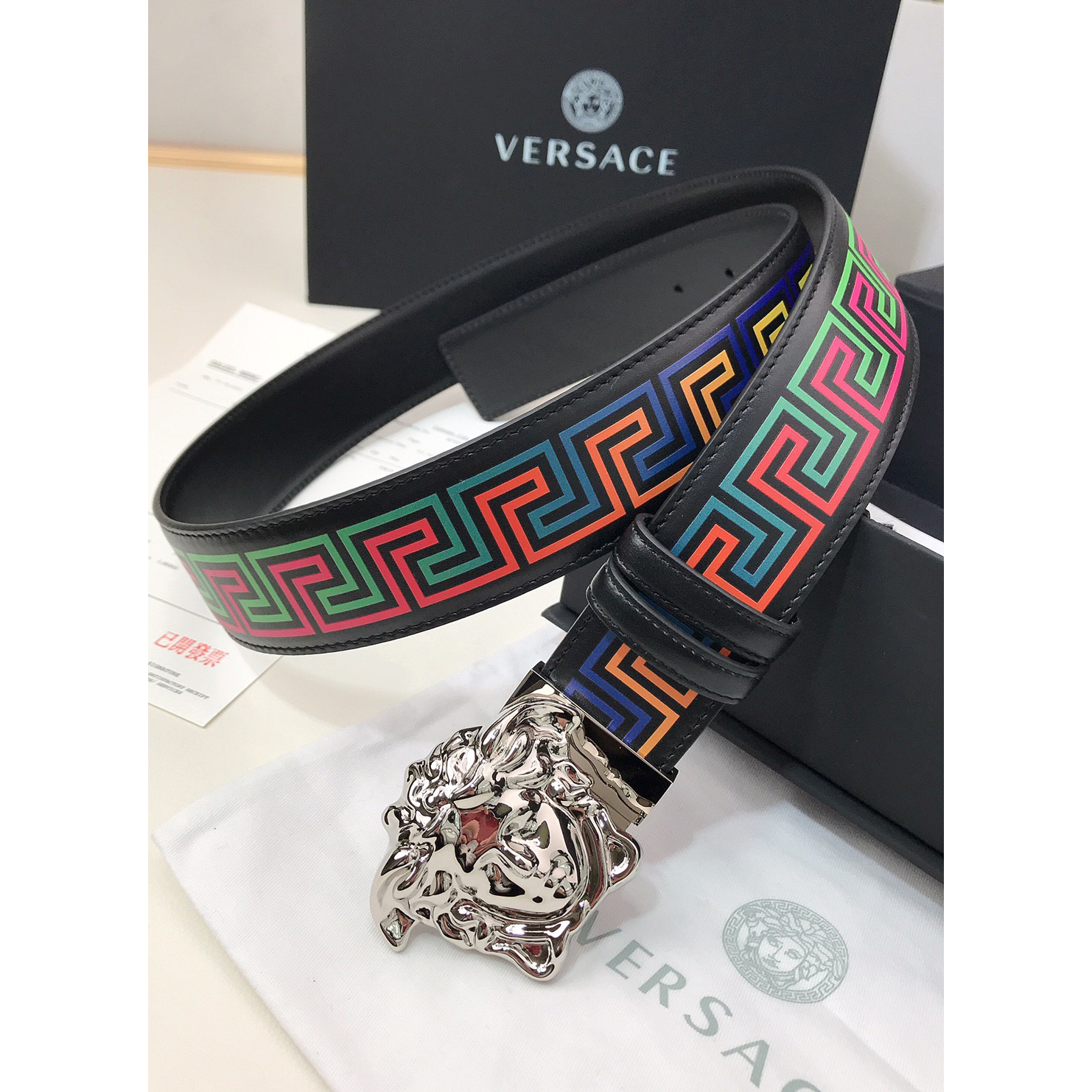 Versace Barocco Print Palazzo 40 MM Belt  - DesignerGu