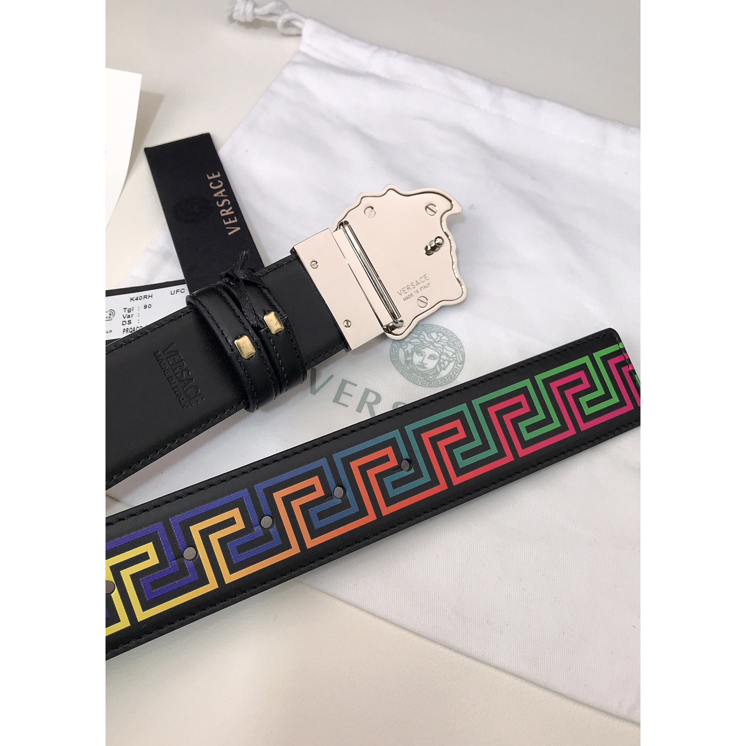 Versace Barocco Print Palazzo 40 MM Belt  - DesignerGu