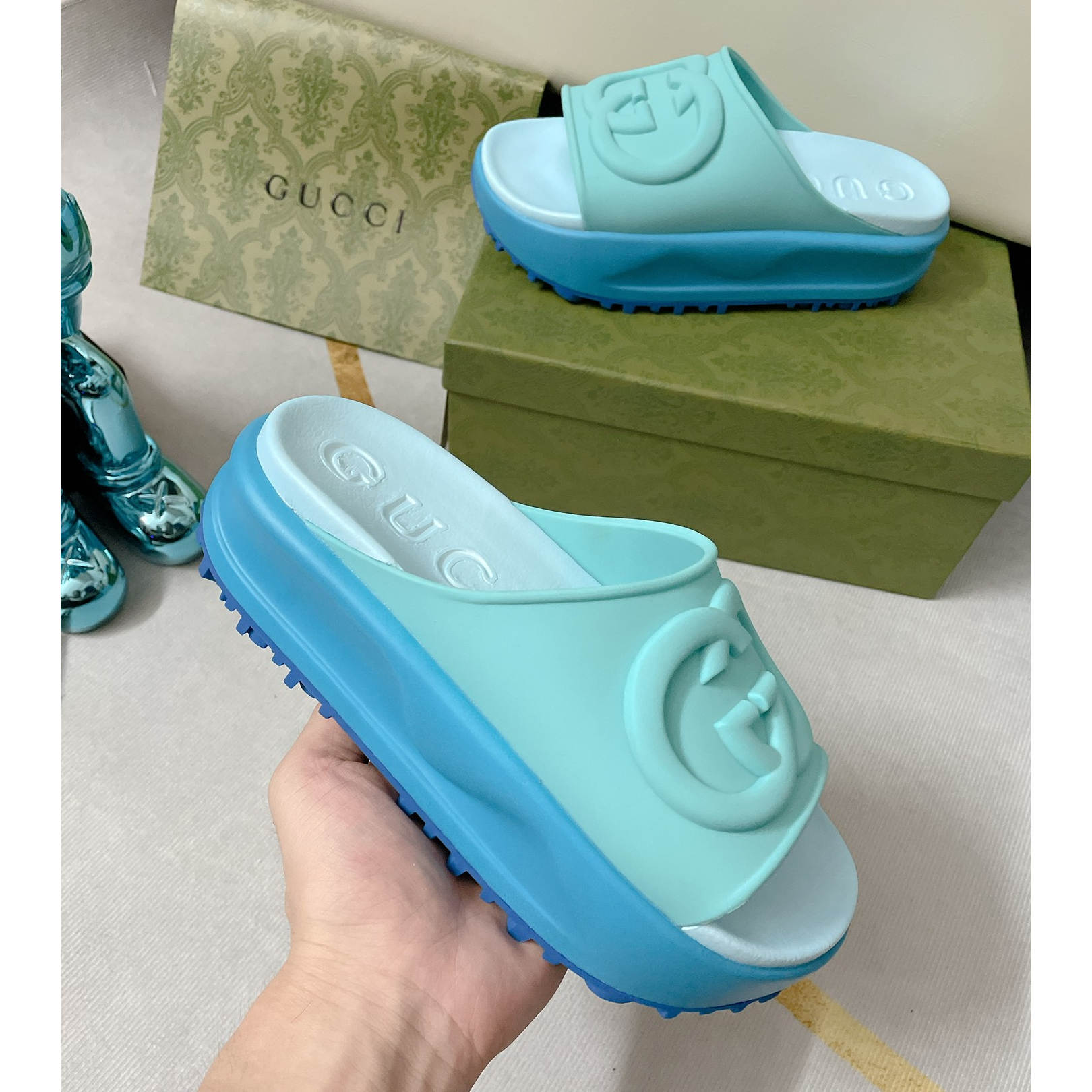 Gucci GG Thick soled slippers - DesignerGu