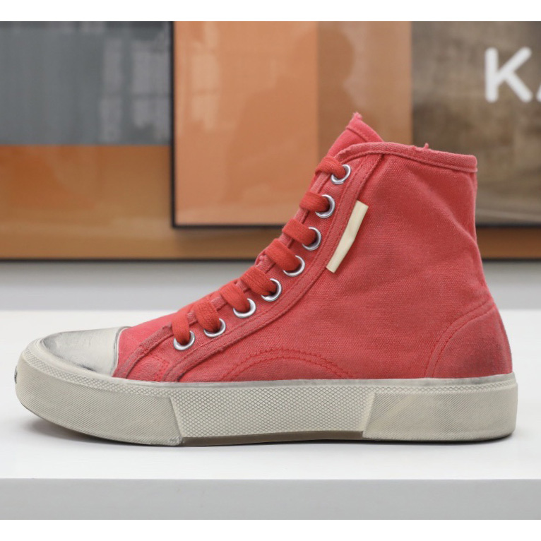 Balenciaga Men's  Paris High Top Sneaker In Red - DesignerGu