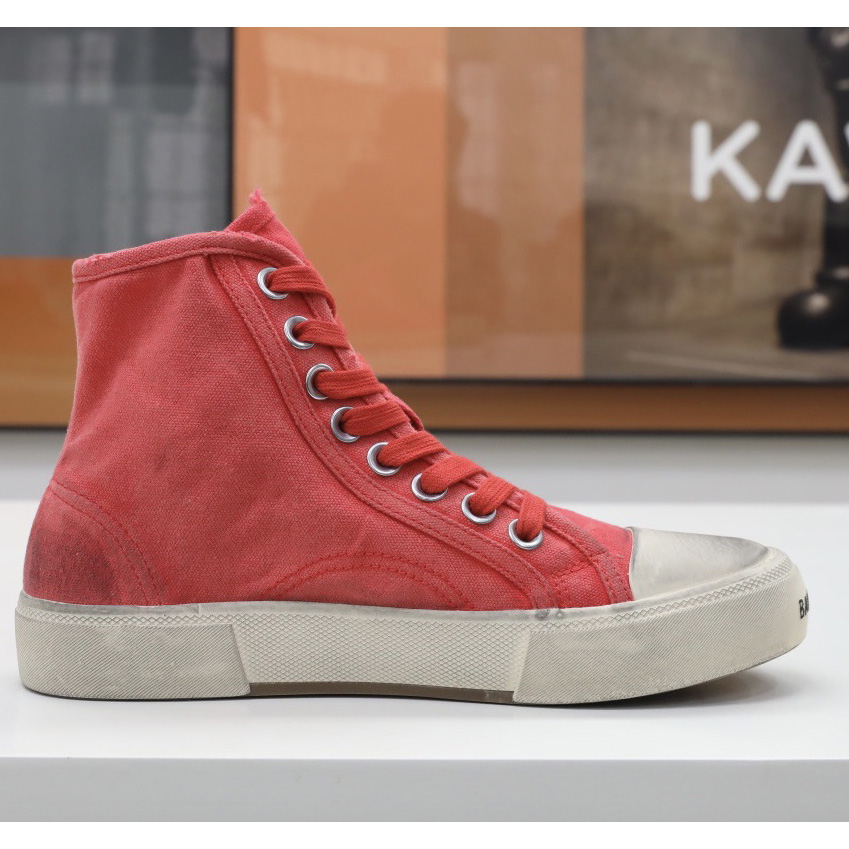 Balenciaga Men's  Paris High Top Sneaker In Red - DesignerGu