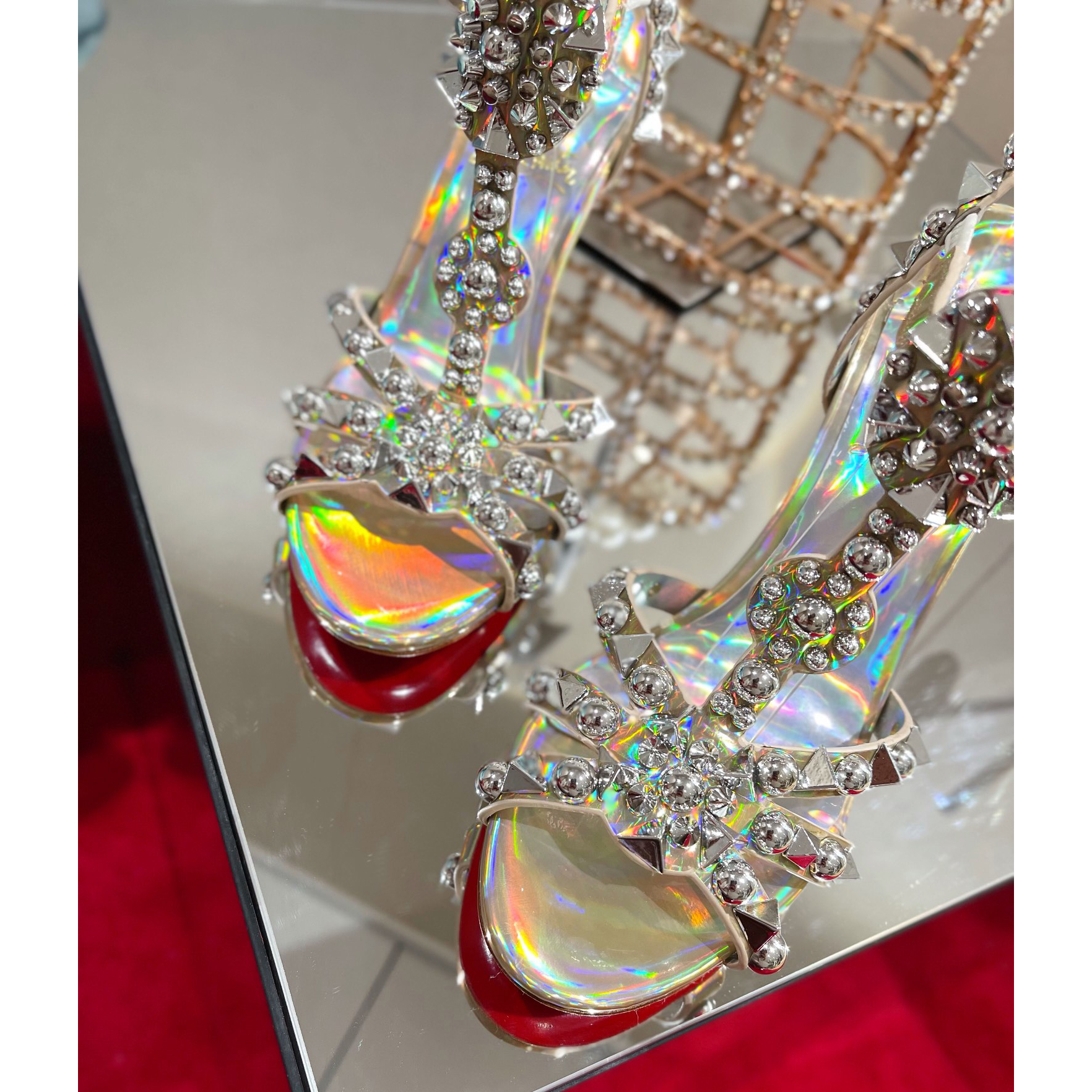 Christian Louboutin Silver Sandal（10cm Heel Height） - DesignerGu