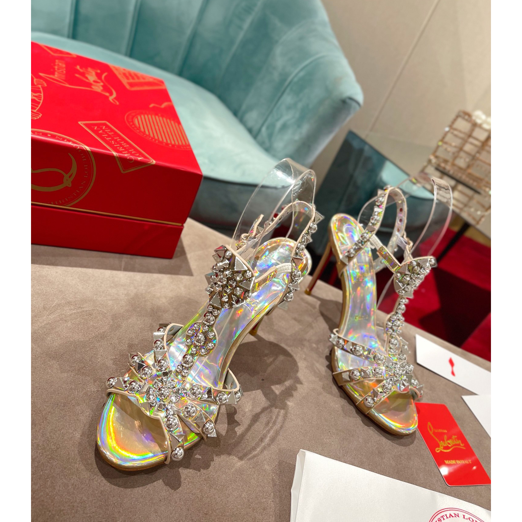 Christian Louboutin Silver Sandal（10cm Heel Height） - DesignerGu