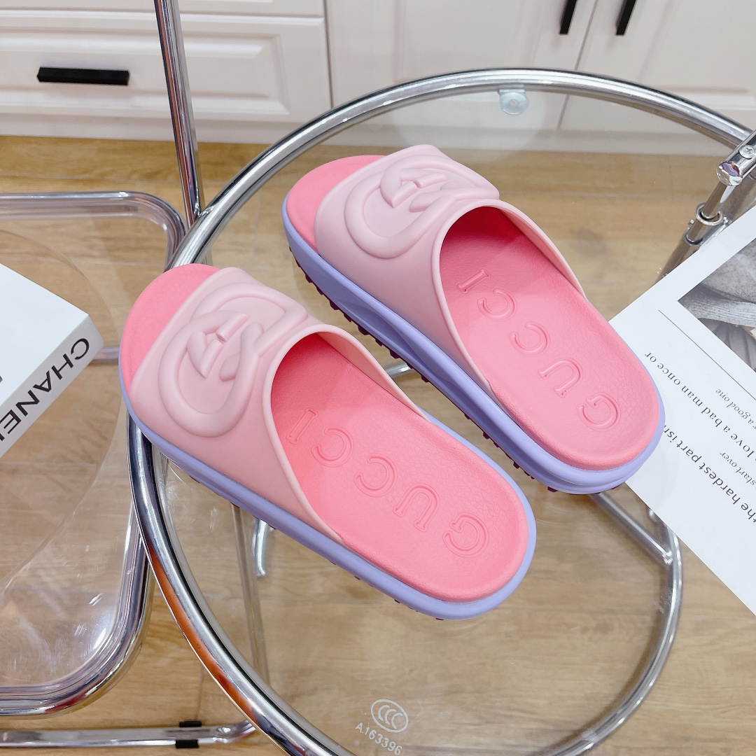 Gucci GG Thick soled slippers - DesignerGu