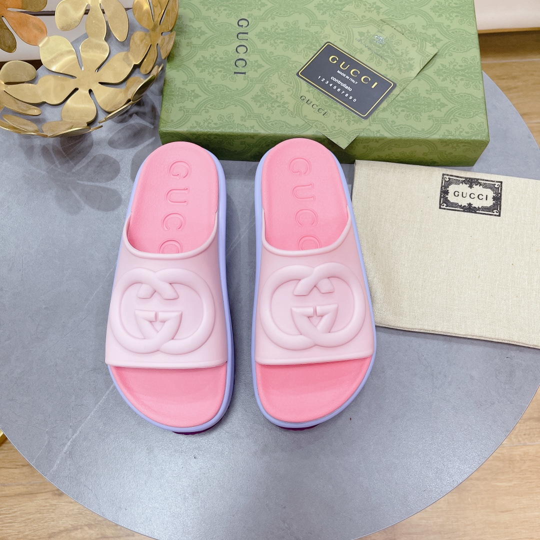 Gucci GG Thick soled slippers - DesignerGu