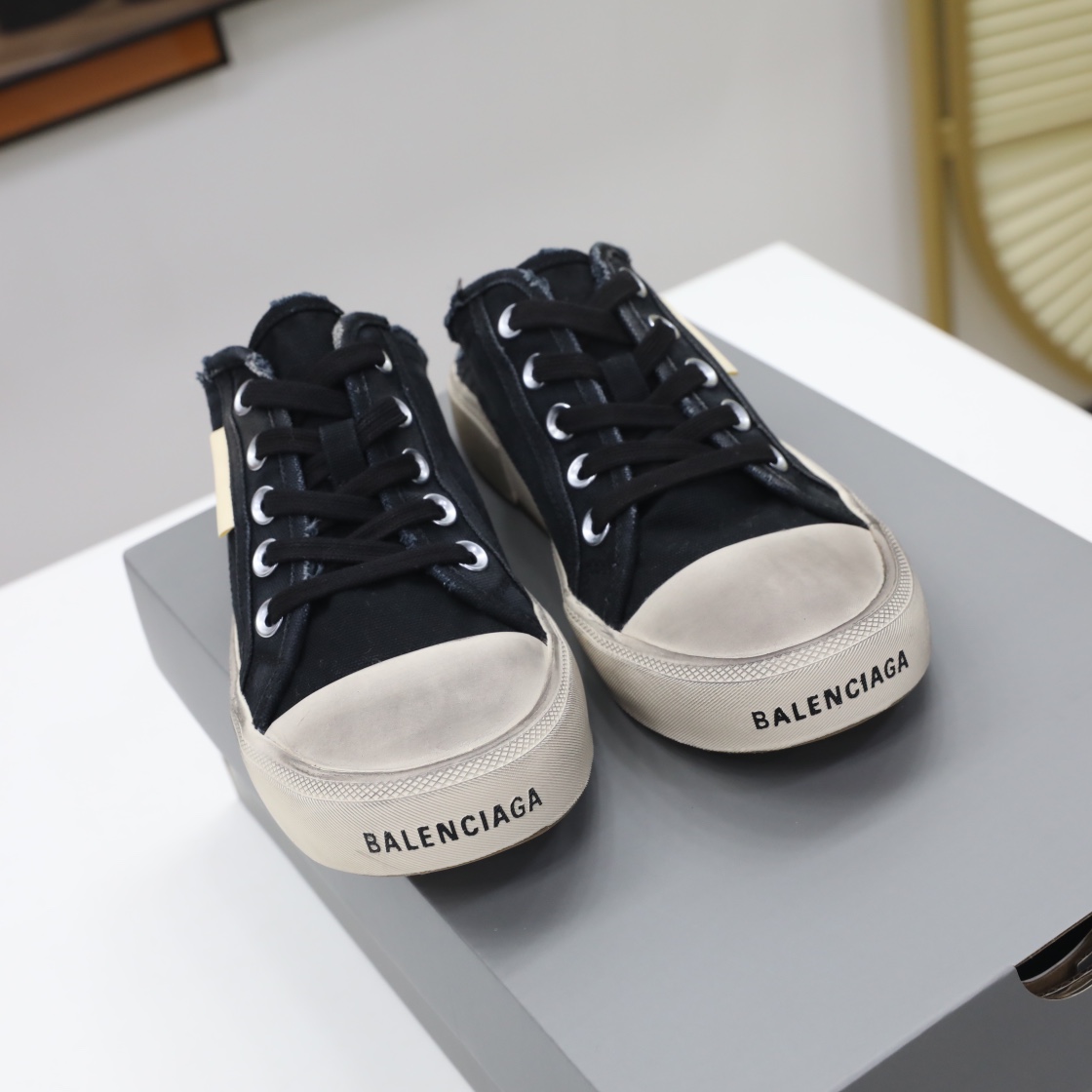 Balenciaga Men's Paris Sneaker Mule In Black - DesignerGu