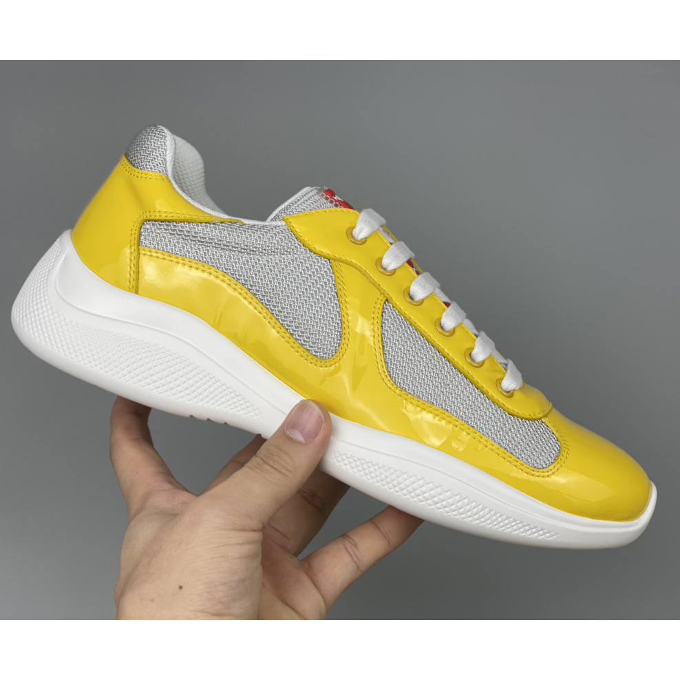 Prada Male America's Cup Sneaker In Yellow - DesignerGu