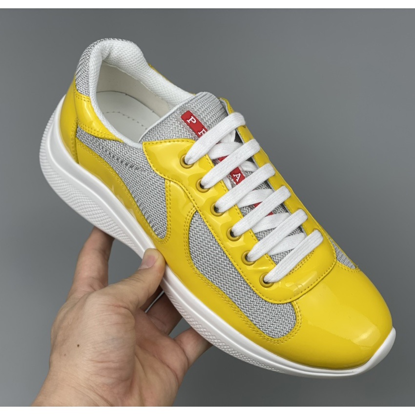 Prada Male America's Cup Sneaker In Yellow - DesignerGu