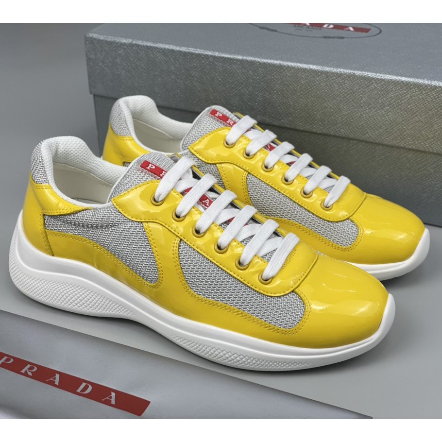 Prada Male America's Cup Sneaker In Yellow - DesignerGu