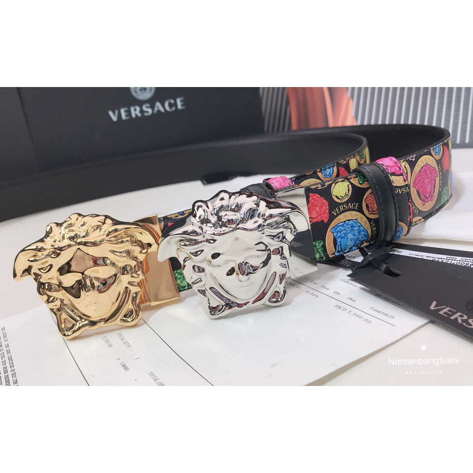 Versace Medusa Print 40 MM Belt  - DesignerGu