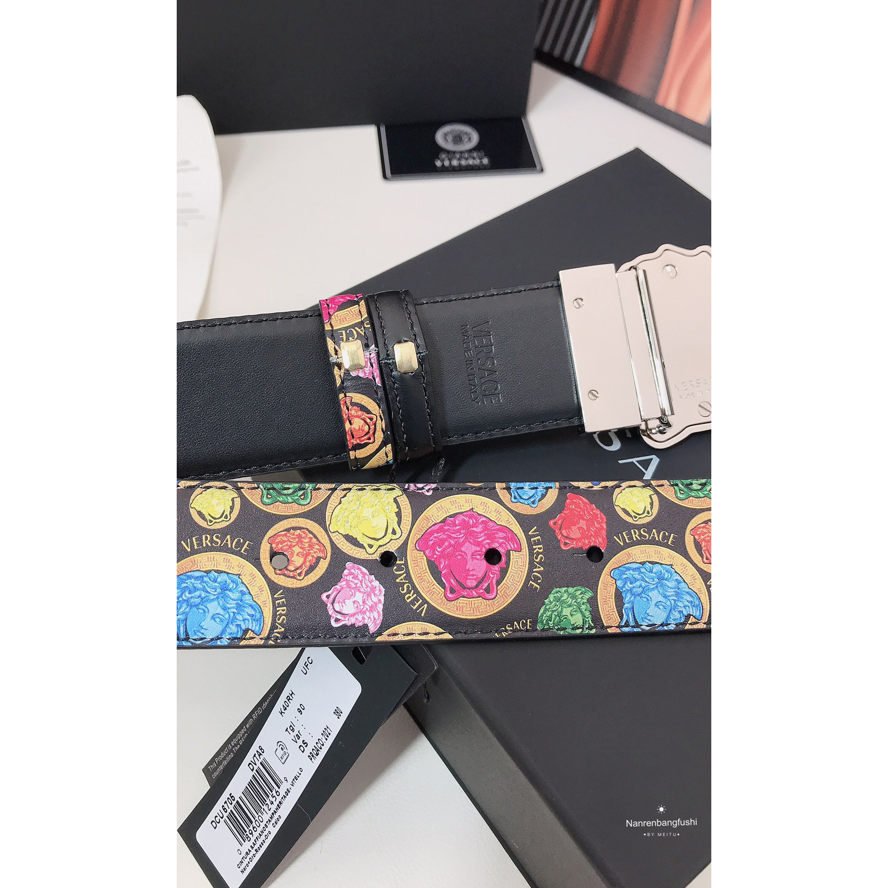 Versace Medusa Print 40 MM Belt  - DesignerGu