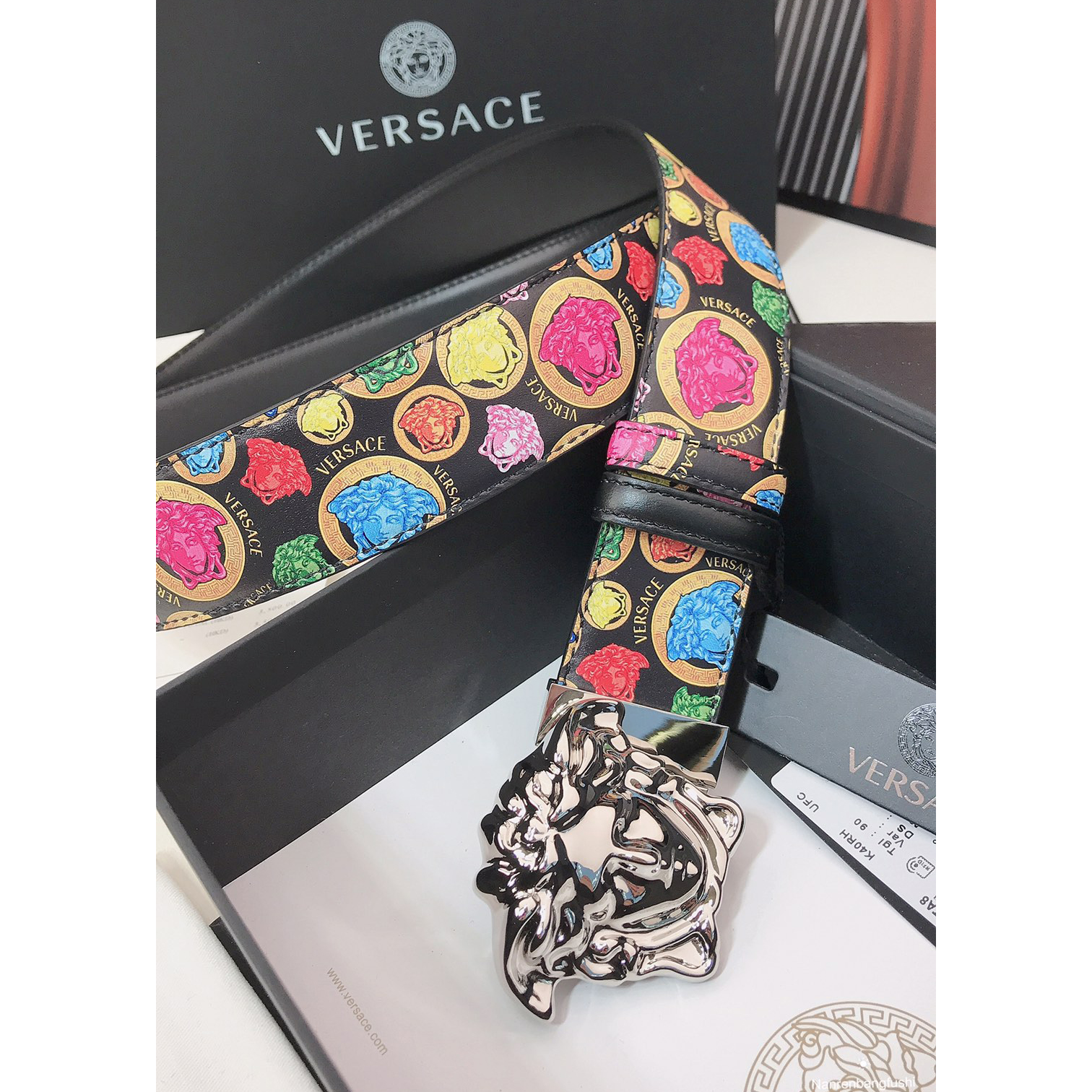 Versace Medusa Print 40 MM Belt  - DesignerGu