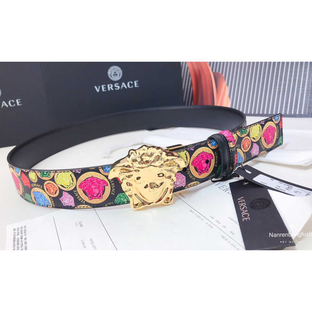 Versace Medusa Print 40 MM Belt  - DesignerGu