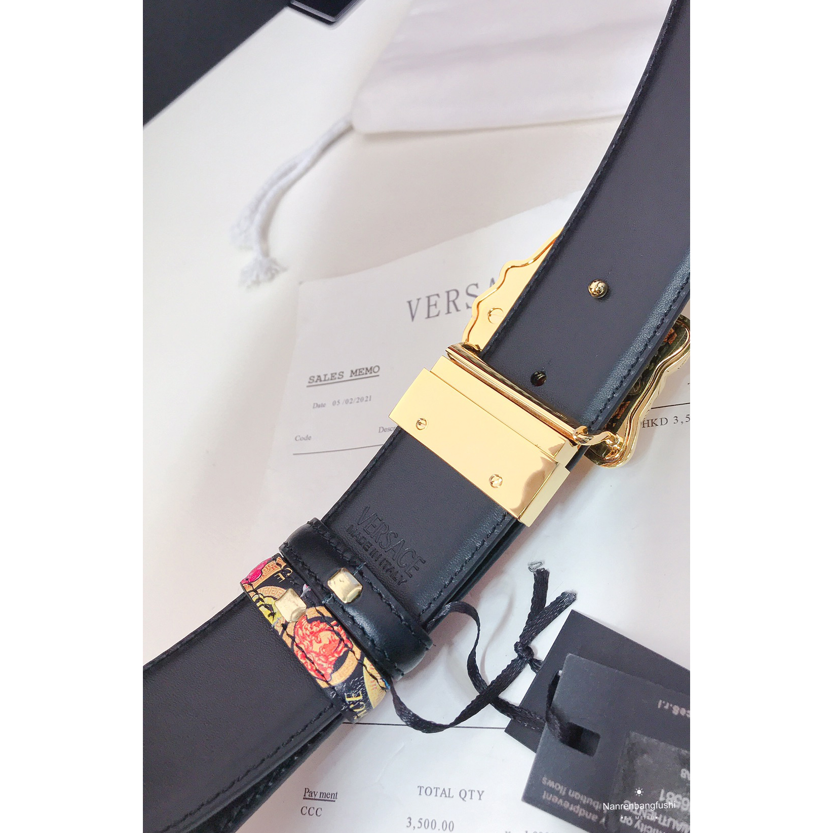 Versace Medusa Print 40 MM Belt  - DesignerGu