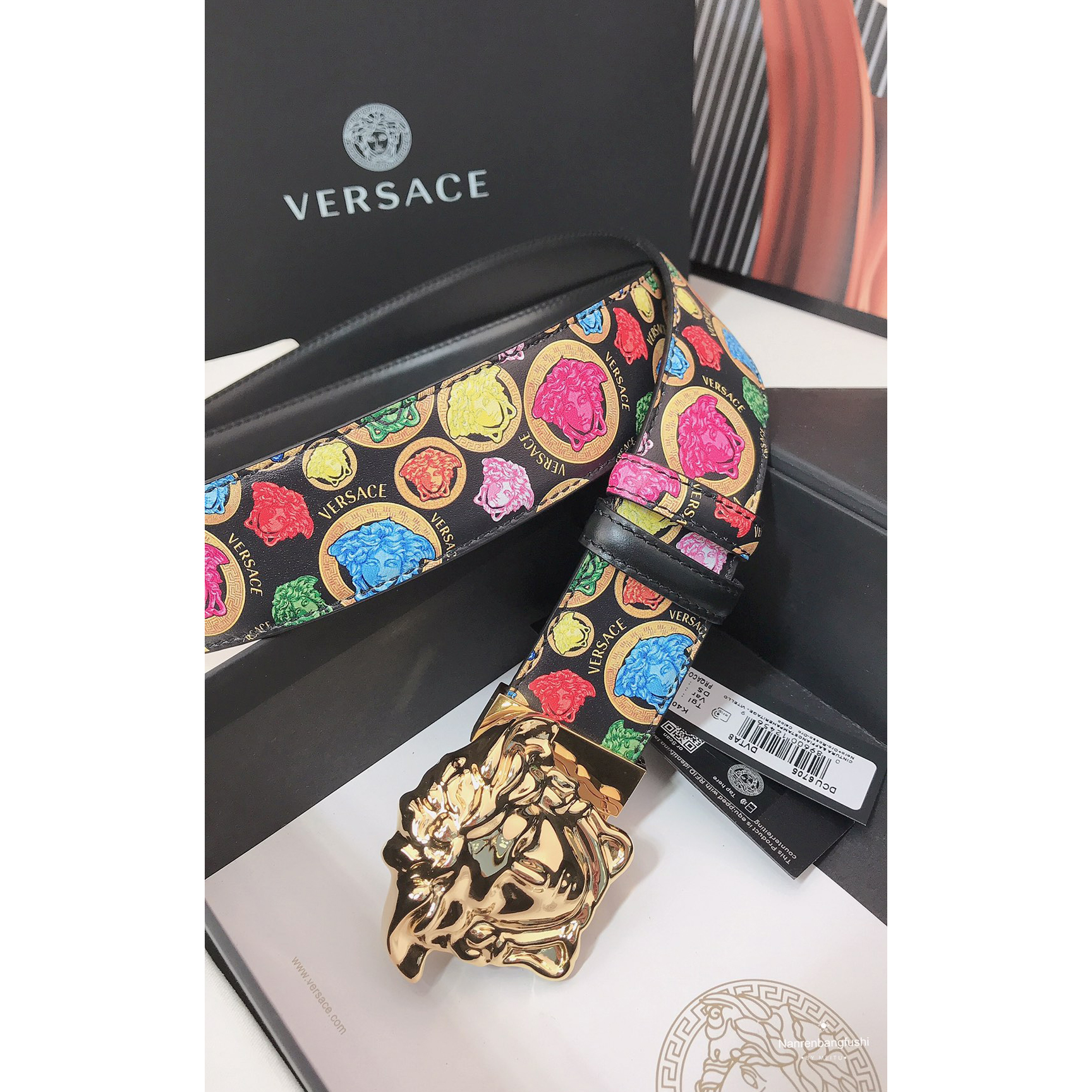 Versace Medusa Print 40 MM Belt  - DesignerGu