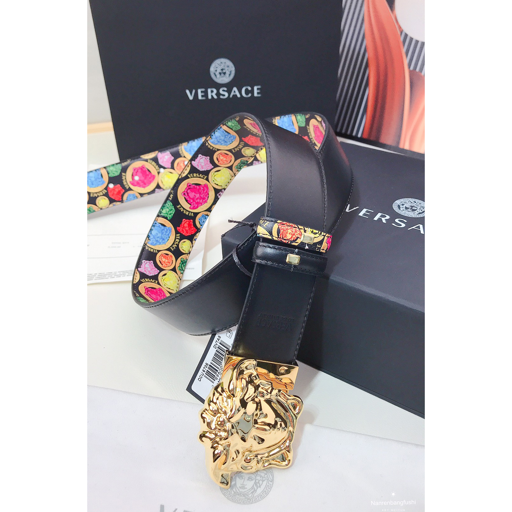 Versace Medusa Print 40 MM Belt  - DesignerGu