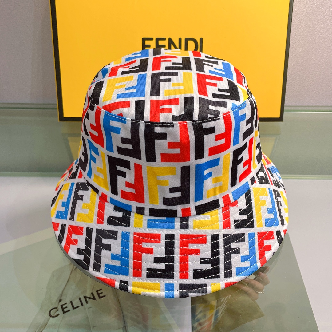 Fendi Multicolor Canvas Bucket Hat - DesignerGu