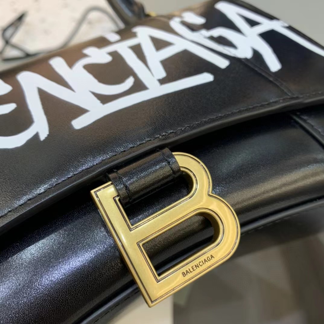 Balenciaga Logo Print Leather Handbag(23-14-10cm) - DesignerGu