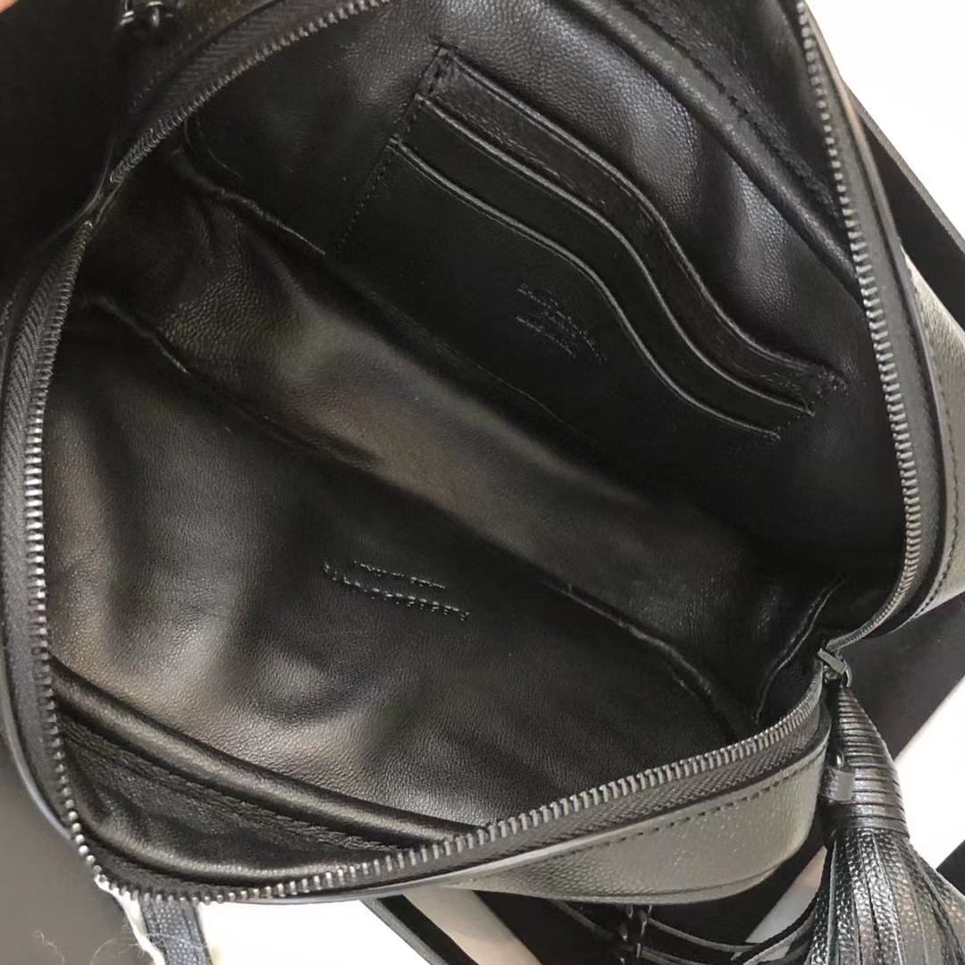 Saint Laurent Black Leather Shoulder Bag (19-10.5-5CM) - DesignerGu