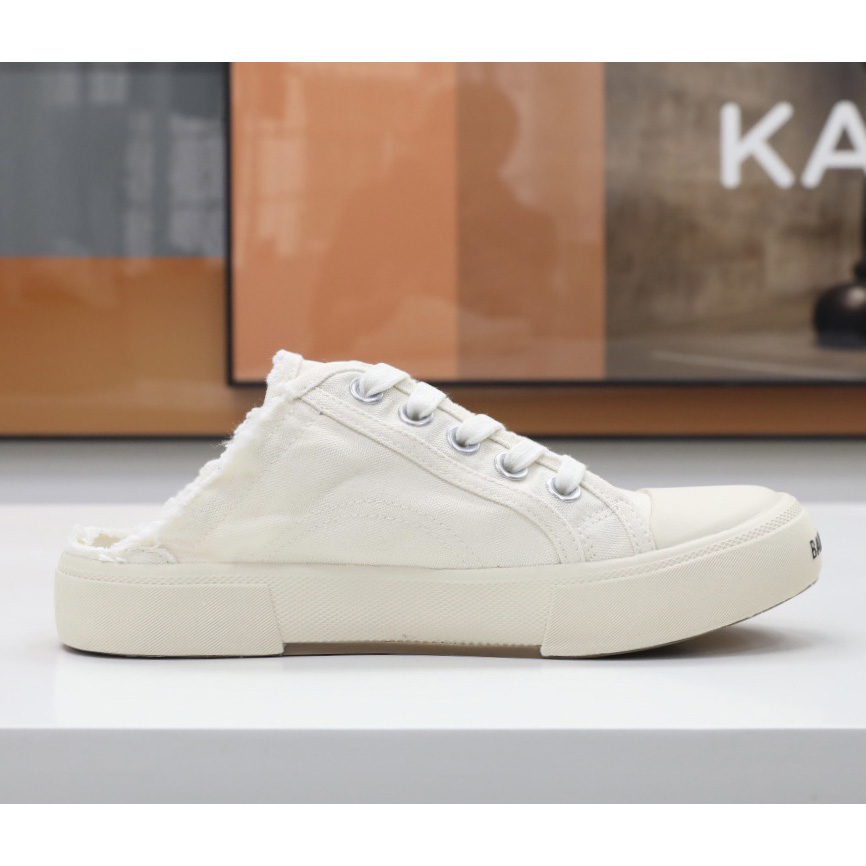 Balenciaga Men's Paris Sneaker Mule In White - DesignerGu