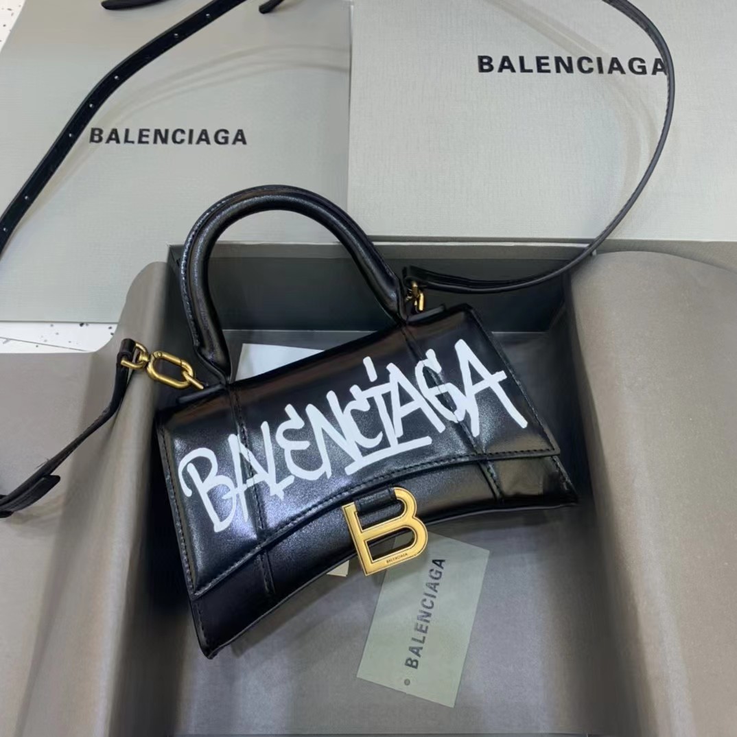 Balenciaga Logo Print Leather Handbag(19-11-8 cm) - DesignerGu