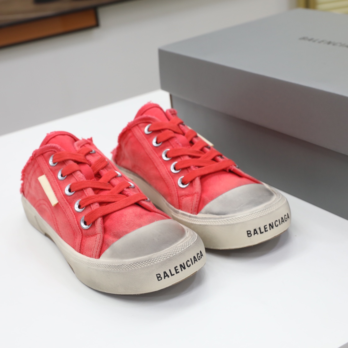 Balenciaga Men's Paris Sneaker Mule In Red - DesignerGu