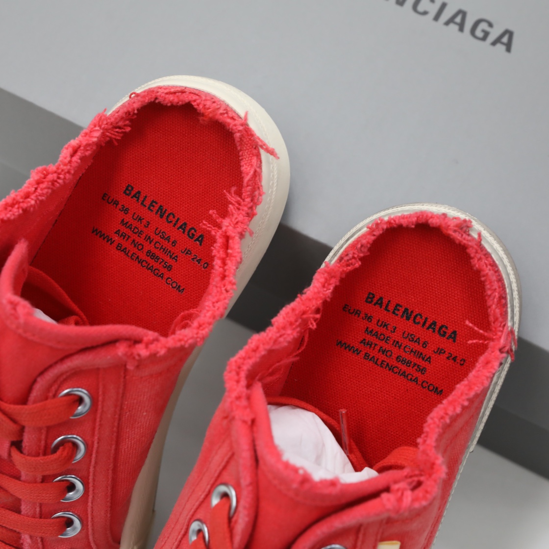 Balenciaga Men's Paris Sneaker Mule In Red - DesignerGu