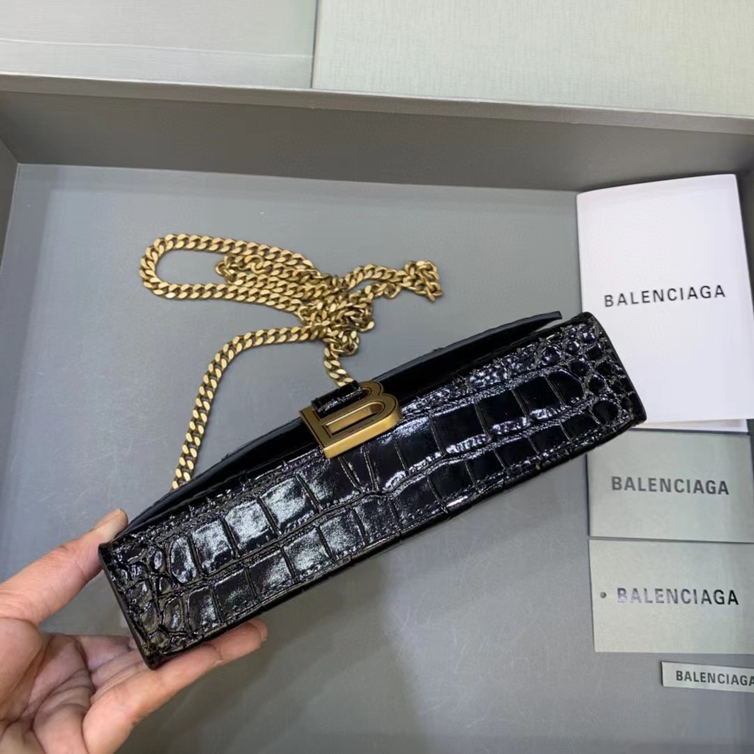 Balenciaga Hourglass Wallet On Chain (19.5-12-5cm) - DesignerGu