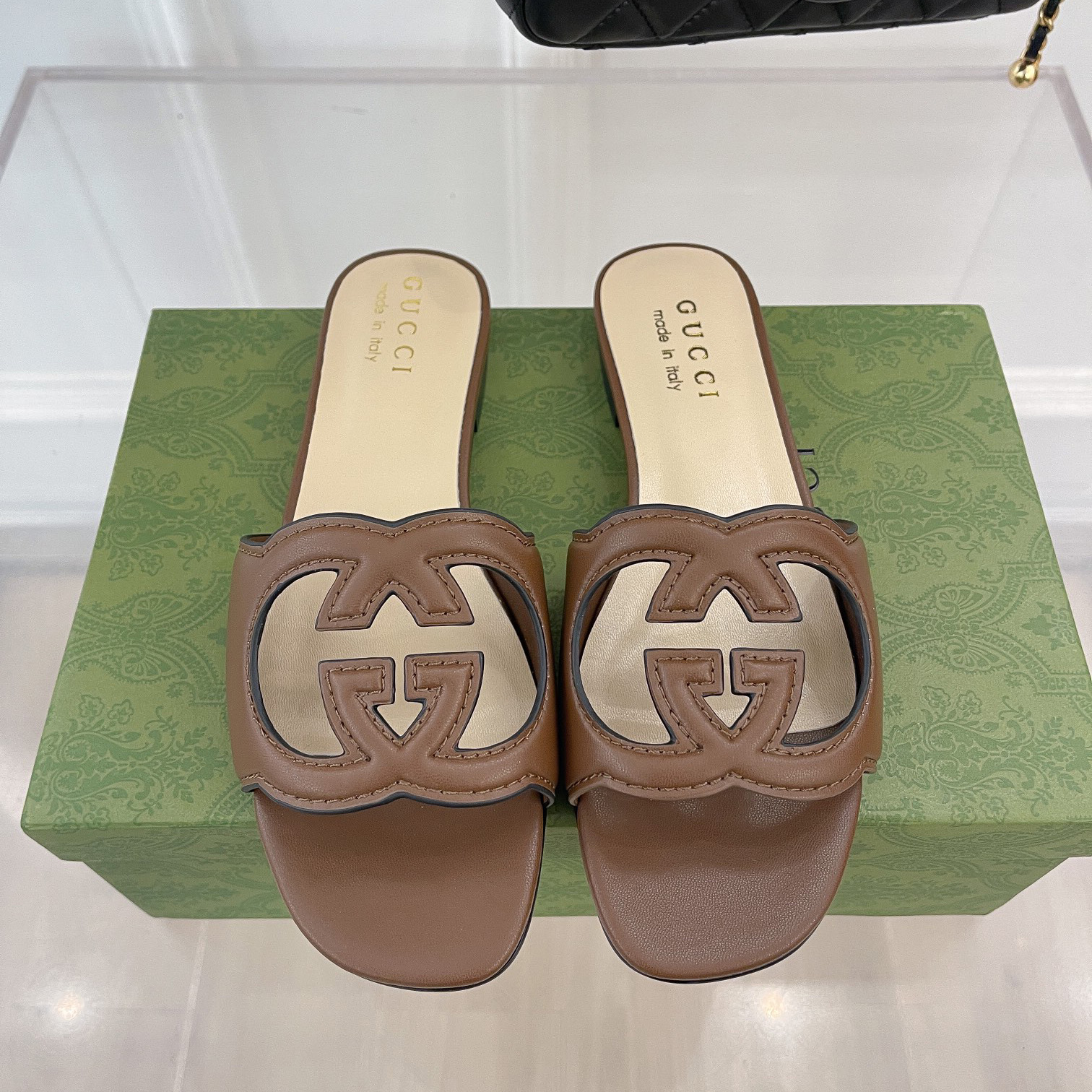 Gucci Women's Interlocking G Cut-Out Slide Sandal - DesignerGu