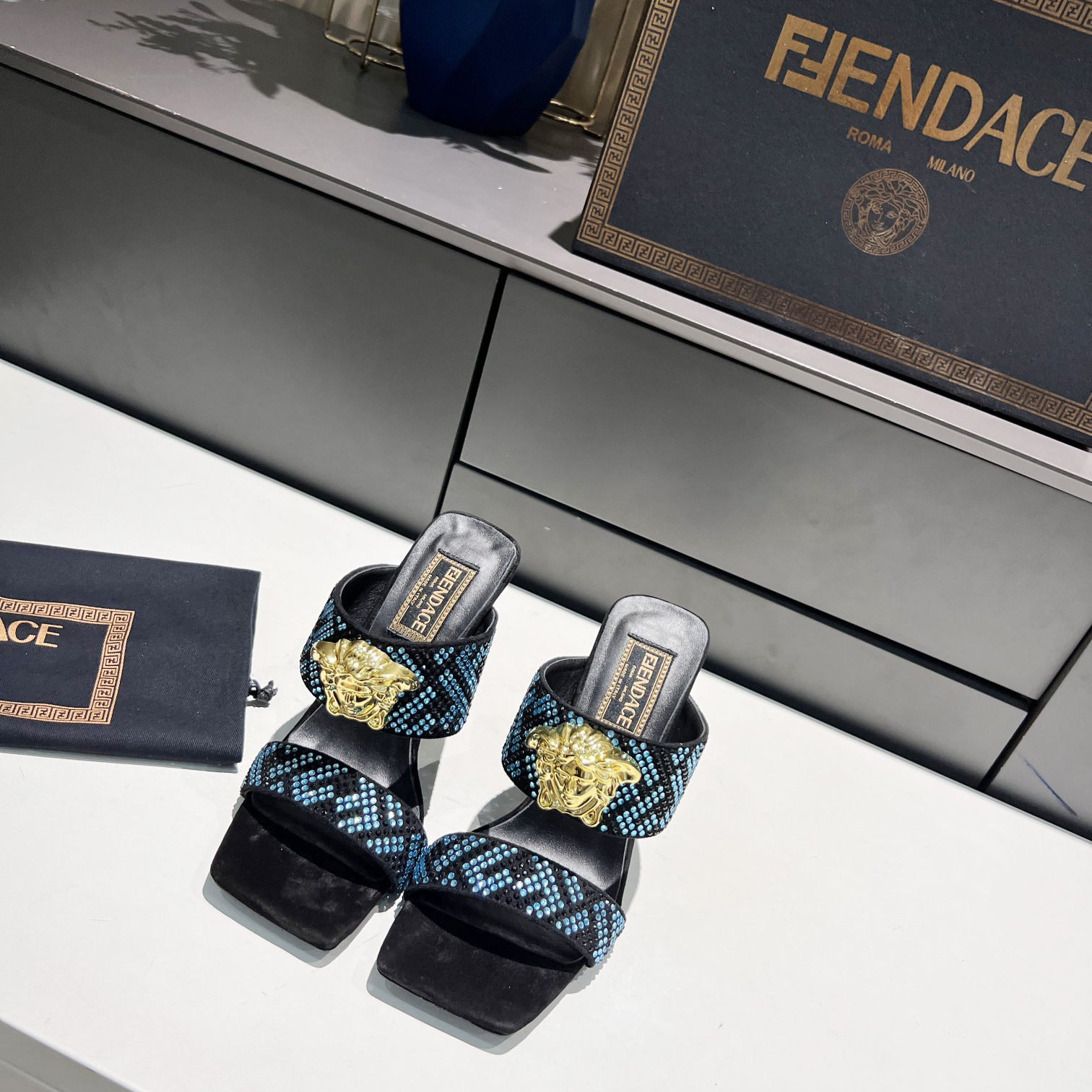 Versace Fendace  FF Jacquard Mules - DesignerGu