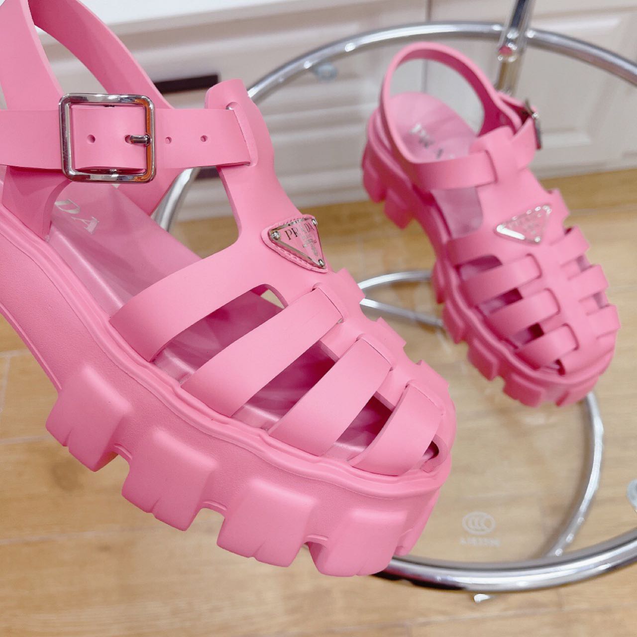 Prada Foam Rubber Sandals In Begonia Pink - DesignerGu