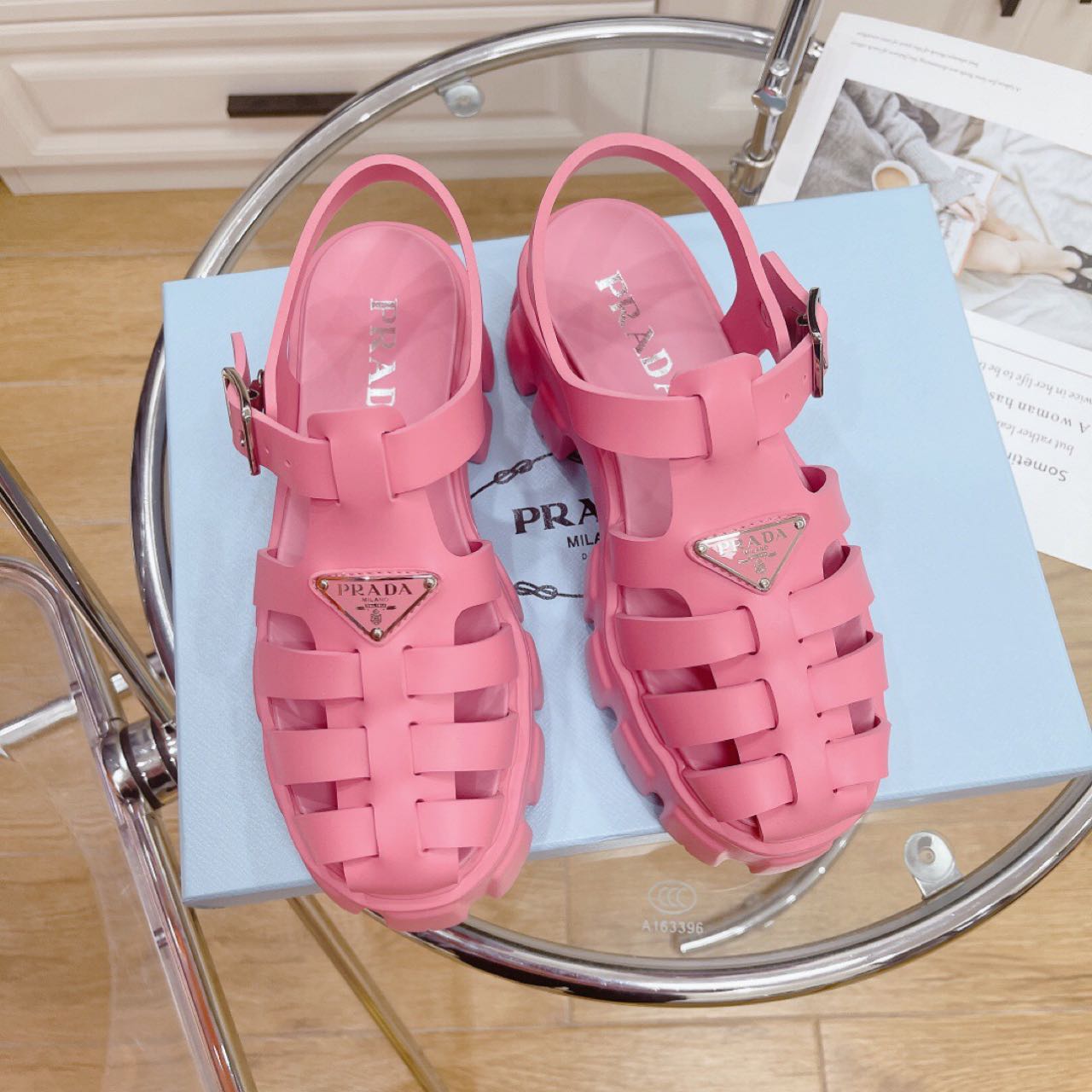 Prada Foam Rubber Sandals In Begonia Pink - DesignerGu