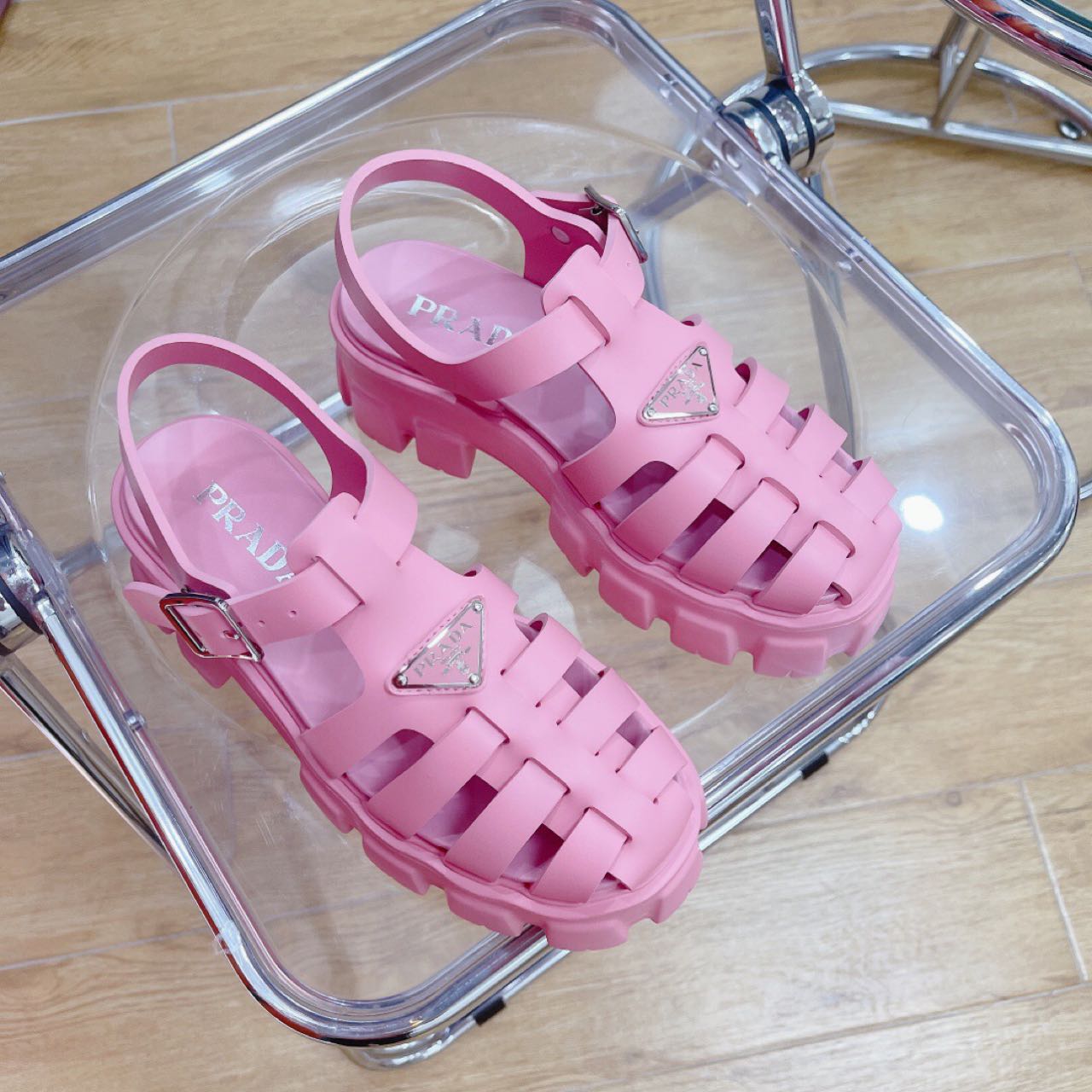 Prada Foam Rubber Sandals In Begonia Pink - DesignerGu