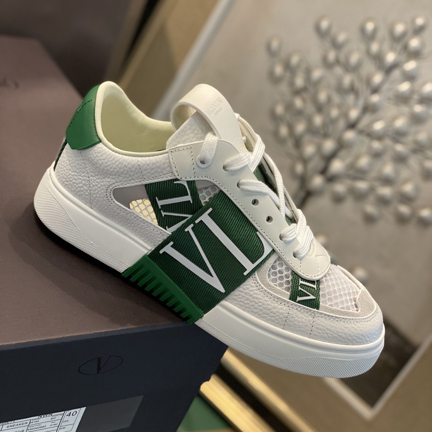 Valenti  VL7N Low-Top Sneakers In Calfskin And Mesh Fabric With Bands - DesignerGu