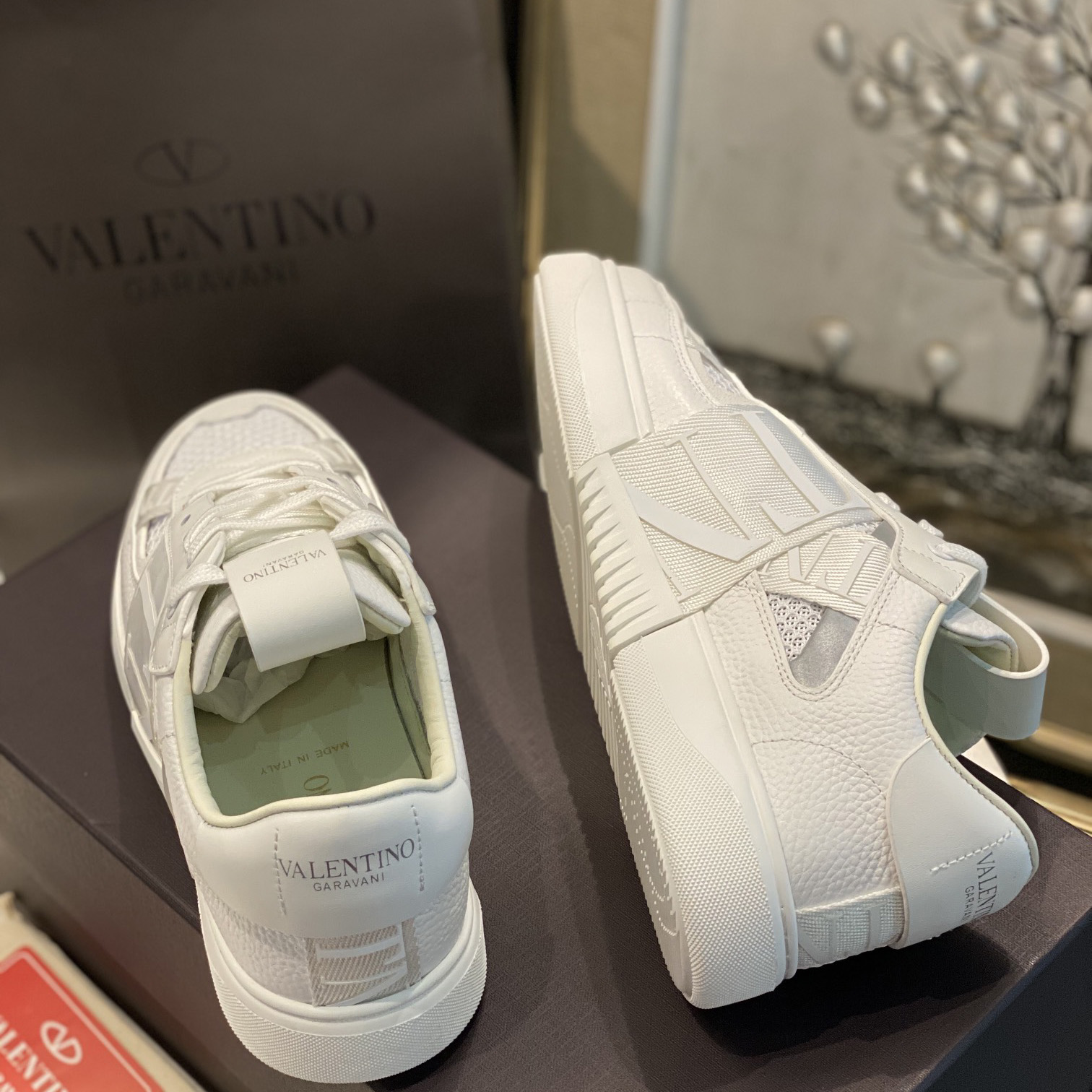 Valenti VL7N Low-Top Sneakers In Calfskin And Mesh Fabric With Bands - DesignerGu