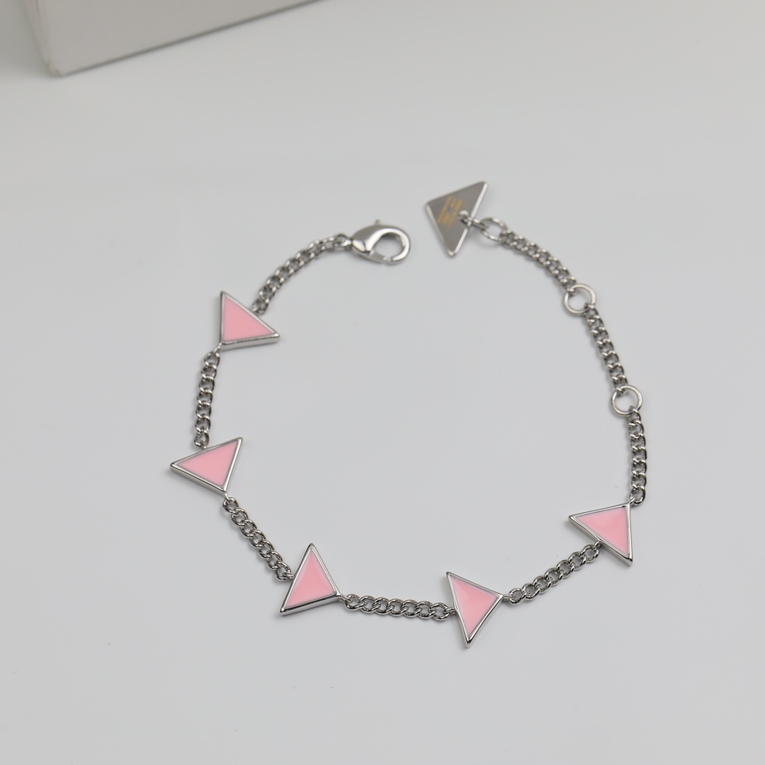 Prada Symbole Bracelet In Alabaster Pink - DesignerGu