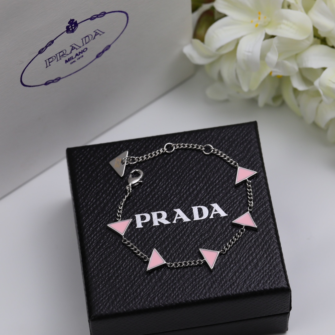 Prada Symbole Bracelet In Alabaster Pink - DesignerGu