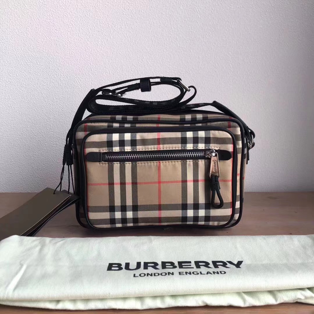 Burberry Vintage Check And Leather Crossbody Bag - DesignerGu