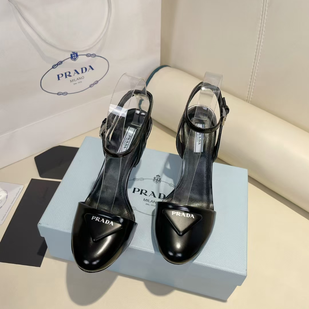 Prada Patent Leather Sling-Back Pumps - DesignerGu