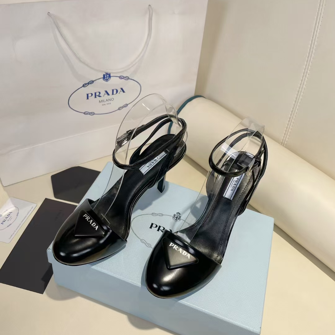 Prada Patent Leather Sling-Back Pumps - DesignerGu