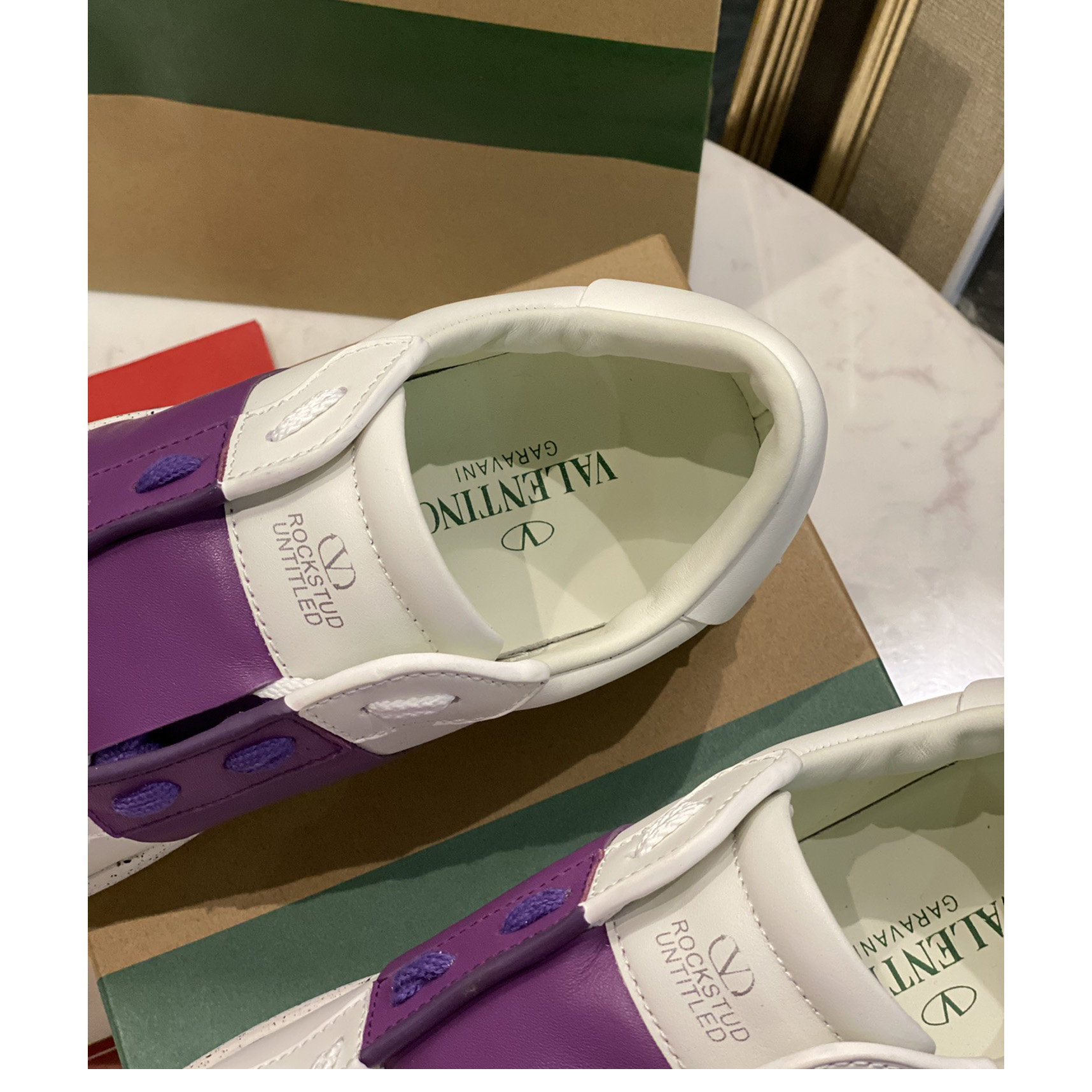 Valenti Open For A Change Sneaker In Bio-Based Material In White/Sunset Purple - DesignerGu