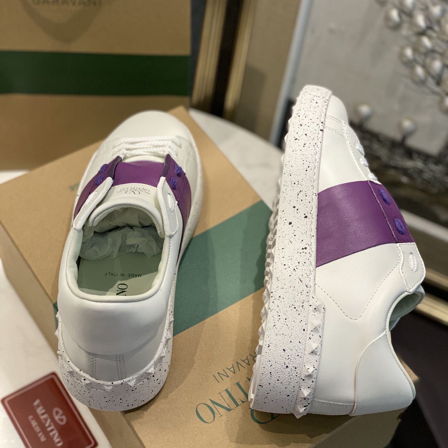 Valenti Open For A Change Sneaker In Bio-Based Material In White/Sunset Purple - DesignerGu