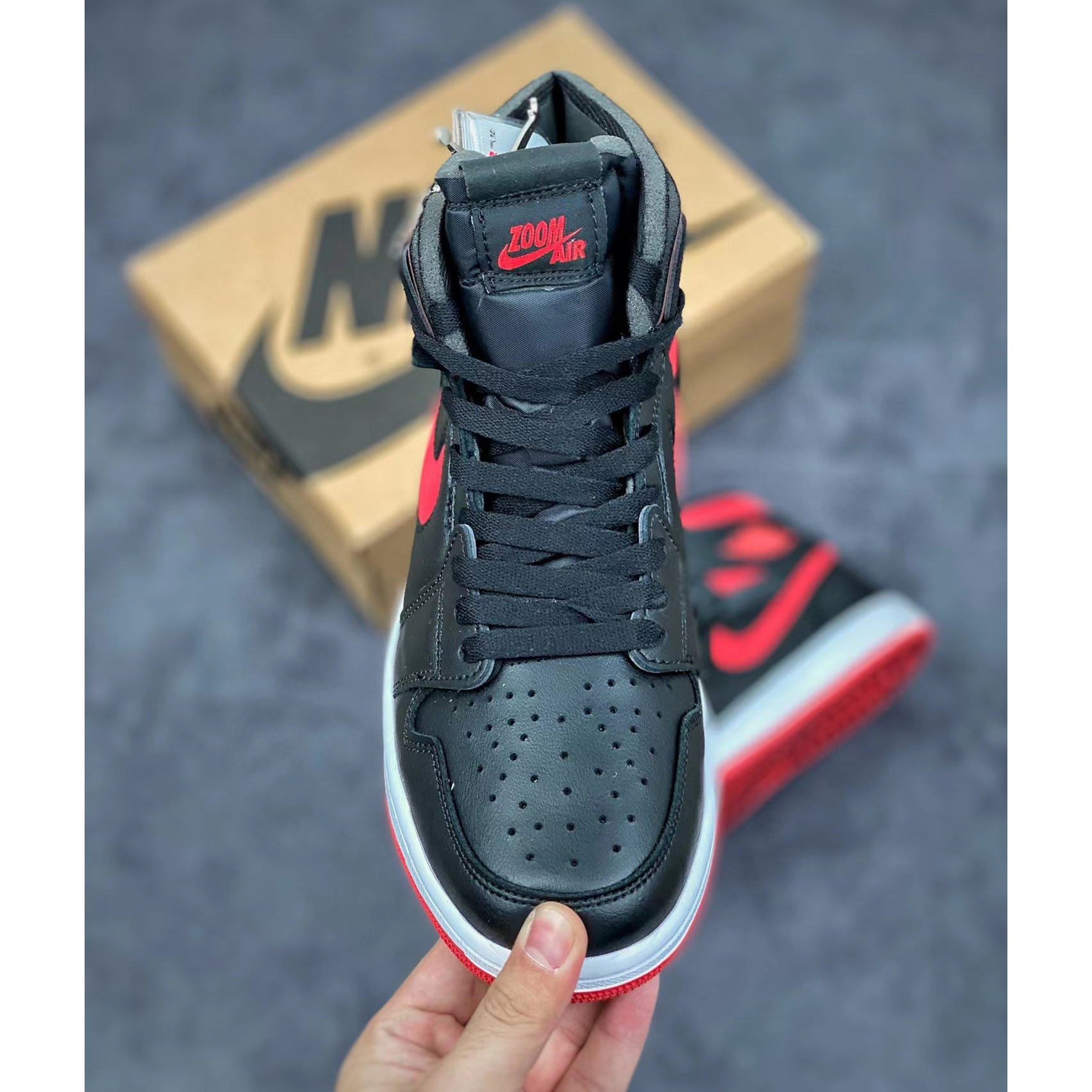 Nike Air Jordan 1 Zoom Air Cmft ''Bred'' Sneaker  CT0979-006 - DesignerGu