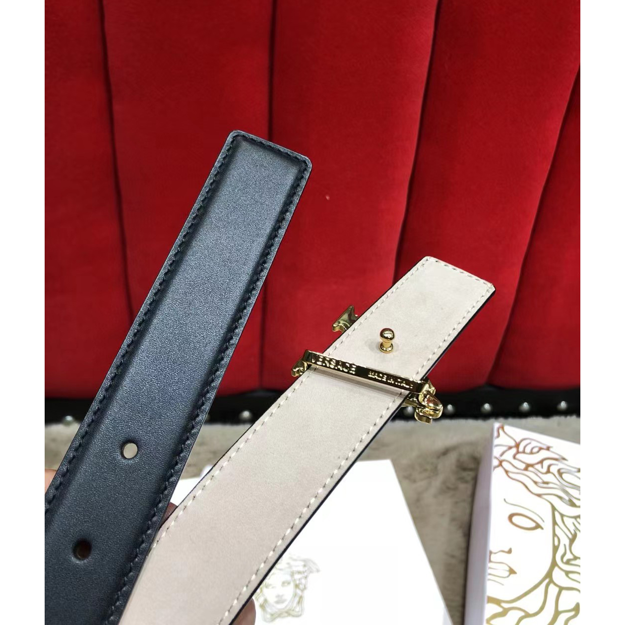 Versace Virtus Waist Belt  30mm - DesignerGu