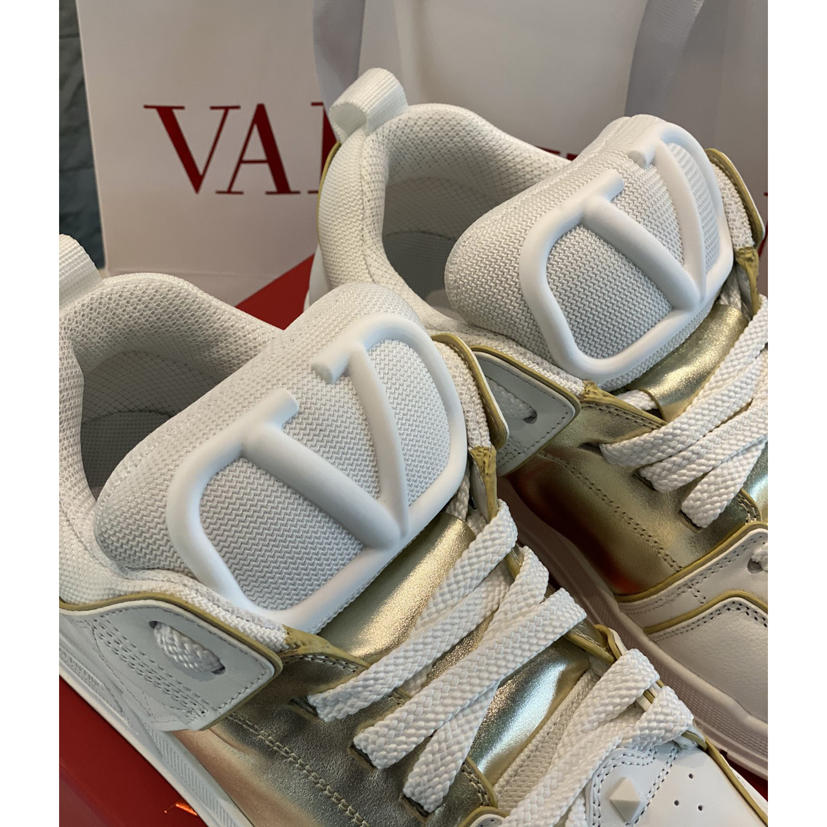 Valenti Open Skate Calfskin And Fabric Sneaker  - DesignerGu