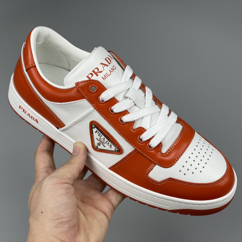 Prada Downtown Leather Sneakers - DesignerGu